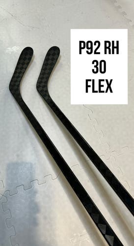 Junior(2x)Right P92 30 Flex 55” ProBlackStock™ Unbranded Blackouts Pro Stock Nexus Hockey Sticks