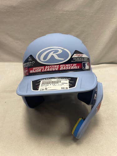 Used Rawlings 6 3/8 - 7 1/8 Batting Helmet No Mask Sky Blue MD 11490-S000273315