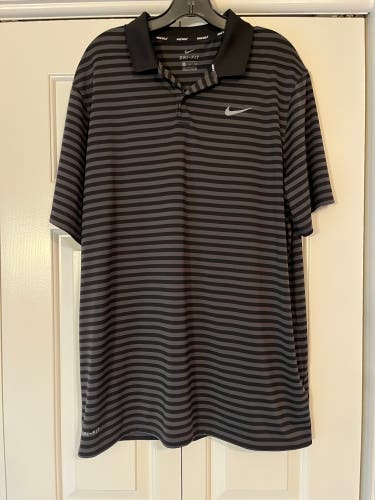 Men's Nike XL DRI-FIT horizontal stripe polo shirt - LNC