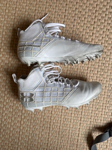 White Men's Size M 9.5 (W 10.5) Adult Under Armour Banshee Mid Mid Top (Used)