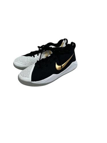 Used Nike TEAM HUSTLE QUICK Basketball Shoes Y Black And White Junior 04 11692-S000151126