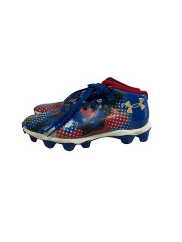 Used Under Armour SPOTLIGHT FRANCHISE Jr FB Cleats White/Royal/Red Junior 04.5 11692-S000150920