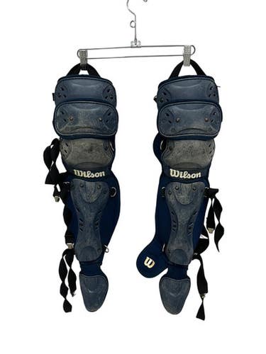 Used Wilson MAXMOTION Catchers Leg Guards Navy Blue Intermed 11692-S000150985