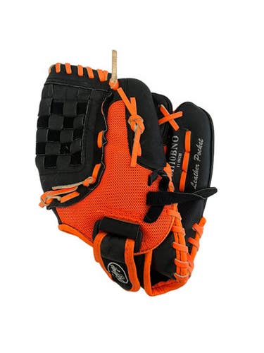 Used Rawlings PLAYMAKER SERIES BB/SB Glove RH Throw Black And Orange 11" 11692-S000151006