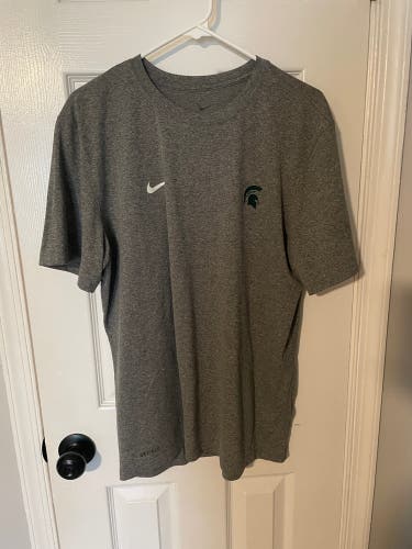Gray Large Men's Nike Shirt Michigan State