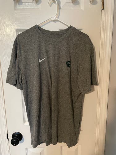 Gray Large Men's Nike Shirt Michigan State