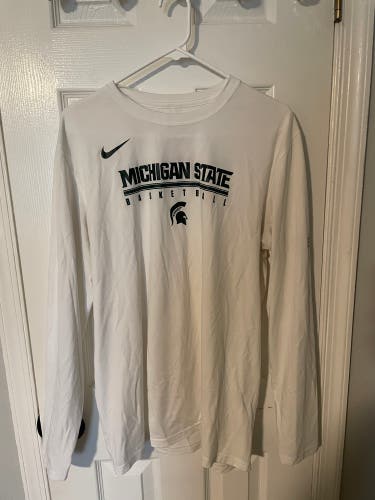 White Large Men's Michigan State Basketball Shirt