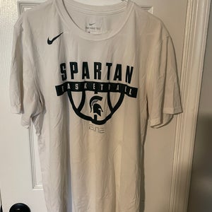 White Large Men's Michigan State Basketball Shirt