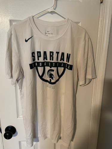 White Large Men's Michigan State Basketball Shirt