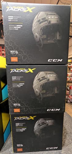 New CCM Super Tacks X 3D printed Helmet, available in M, Color Black