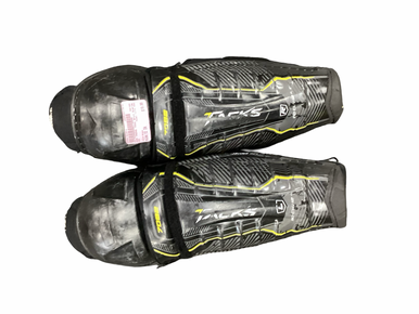 Used CCM TACKS 7092 Junior Shin Guards Black 12" 11613-S000182454