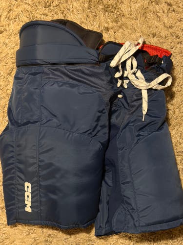 Men's Senior Large Navy Blue CCM HP45 Hockey Pants Pro Stock (Used)