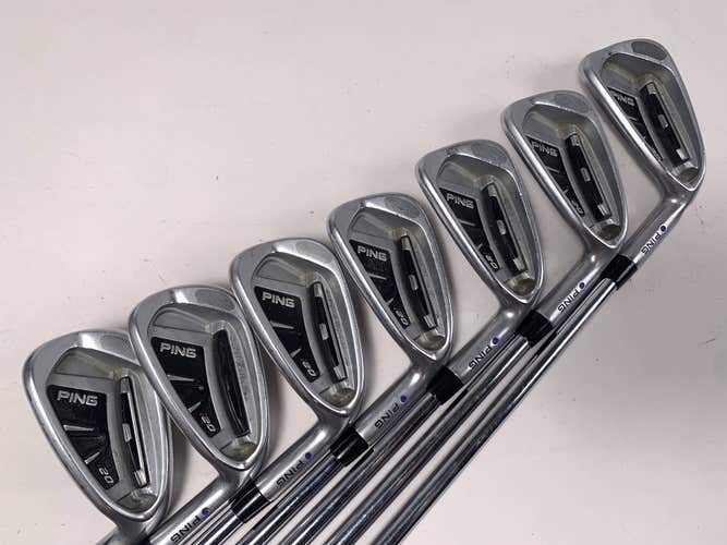 Ping i20 Iron Set 4-PW Purple Dot 1.5* Flat KBS Tour 120g Stiff Steel Mens RH