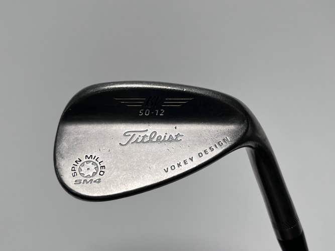 Titleist Vokey Spin Milled SM4 Black Wedge 50* 12 Bounce Wedge Steel Mens RH