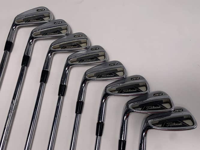 LEFTY Titleist 710 AP2 Iron Set 3-PW KBS Tour Stiff Steel LH +1/2" Midsize Grips