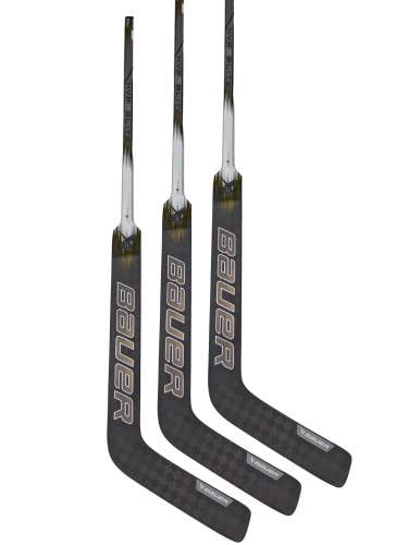 (3-Pack) Senior LH Gold and Black Bauer Vapor Hyperlite Goalie Stick 25" Paddle Pro Stock (New)