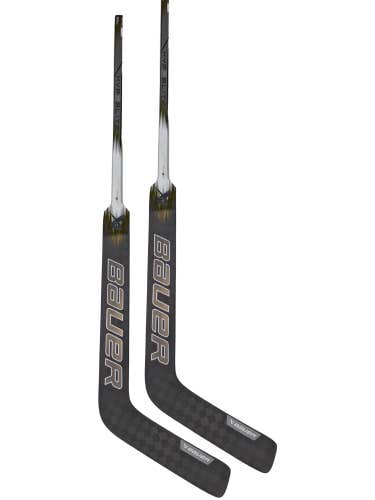(2-Pack) Senior LH Gold and Black Bauer Vapor Hyperlite Goalie Stick 25" Paddle Pro Stock (New)