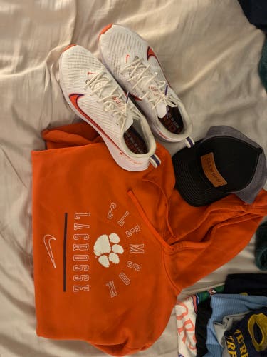 Clemson Nike Lacrosse Lot Sweatshirt Shoes Hat