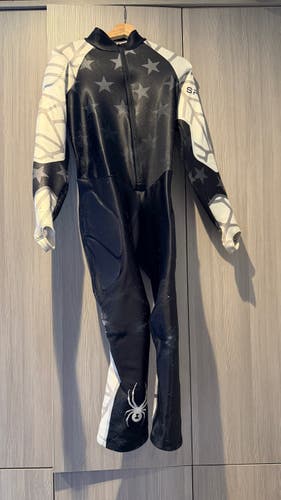 Women's Medium Black and White 2015 Spyder Ski Suit (Used) FIS Legal