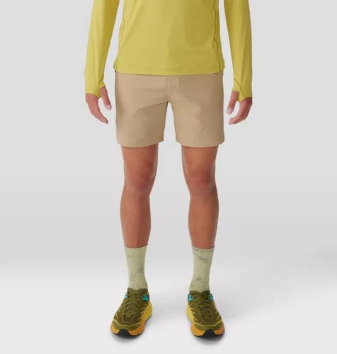 Mountain Hardwear Basin Trek Shorts Mens 34 Moab Tan Belted Waist Hiking DDR1496