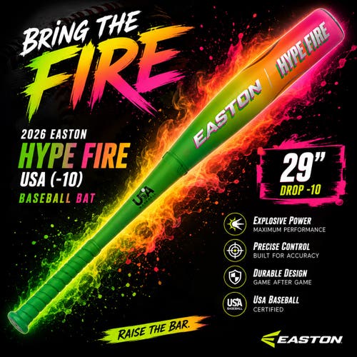 2026 Easton hype fire 2 USABat Certified Bat (-10) 19 oz 29" (New)