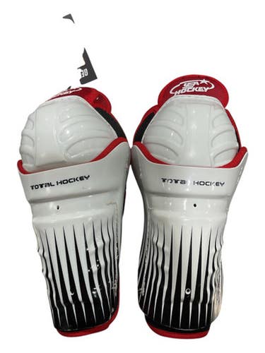 Used USA Hockey SHINGUARDS Junior Shin Guards White 10" 11847-S000035573
