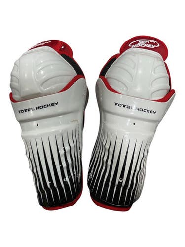 Used USA Hockey SHINGUARDS Junior Shin Guards White 10" 11847-S000035572
