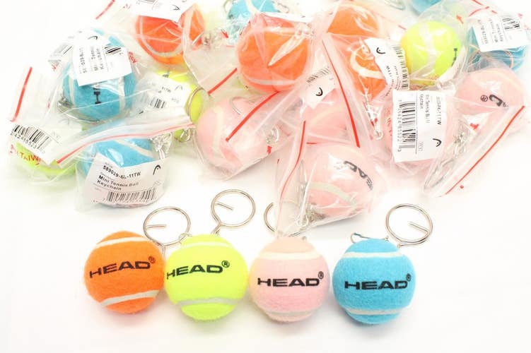 *NEW* HEAD MINI TENNIS BALL KEY CHAIN (1.5" DIA.) (YELLOW, ORANGE, PINK, BLUE)