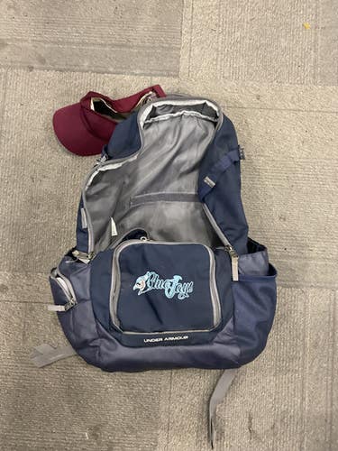 Used Under Armour BACK PACK GREY AND BLUE BB/SB Player Backpack Navy Blue 11614-S000236842