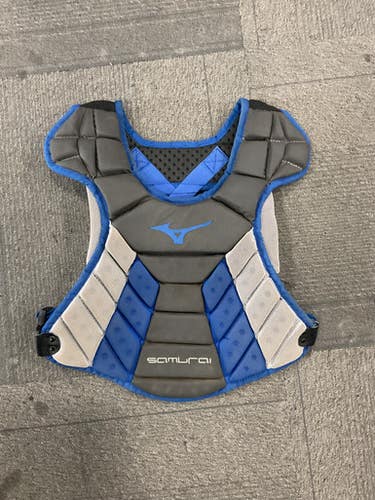Used Mizuno SAMURAI Catchers Chest Protector Royal Blue Youth 11614-S000236828