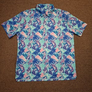 Simply Southern Mens Hawaiian Hulu Girls Polo Golf Shirt XXL  All Over Print