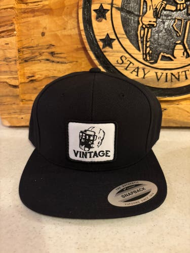 Vintage Black Flat Brim Hat