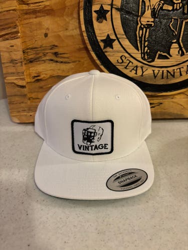 Vintage White Flat Brim Hat