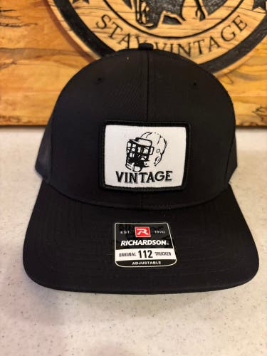 Vintage Solid Black Trucker Hat