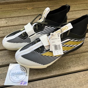 Adidas Adizero Edge+ TPU Molded Cleats (Mid-Height) - Black/Gold - Size 12.5 - NEW (JQ7464)