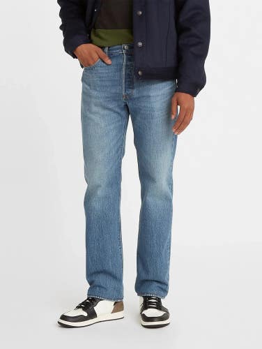 Levi's 501 Jeans Mens 34x34 Blue Denim Stretch Original Fit Straight Leg POSH266