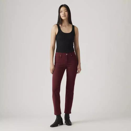 Levi's 314 Shaping Jeans Womens 28x32 Merlot Cotton Stretch Straight Leg JAX1444