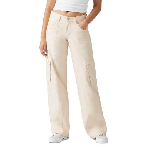 Levi's Superlow Jeans Women's Beige Cargo Pockets Relaxed Fit Zip Fly JAX1470