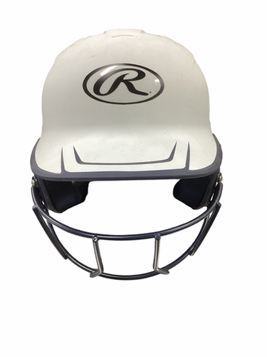 Used Rawlings RAWLINGS 6 7/8- 7 5/8 Batting Helmet w/Mask White M/L 11613-S000182556
