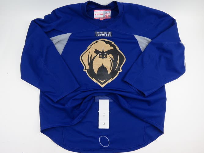 CCM Newfoundland Growlers ECHL Pro Stock Practice Worn Hockey Jersey Blue 58