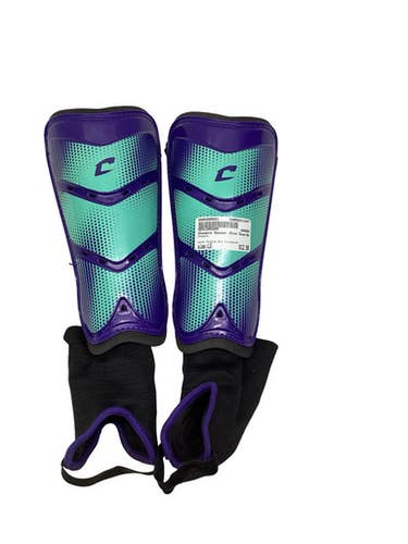 Used Champro Soccer Shin Guards Adult Purple And Turquoise LG 11347-S000269501