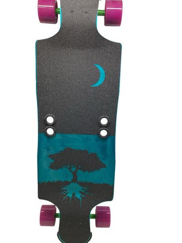 Used BEERCAN BOARDS TREE AND MOON Complete Skateboard Black Long 11347-S000269453