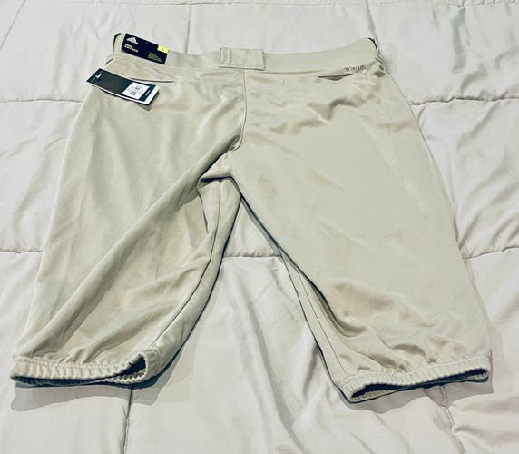 Gray Men's Large Adult Adidas Game Pants (New)