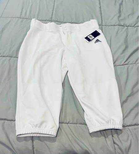 White Men's Large Adult Adidas Game Pants (New)