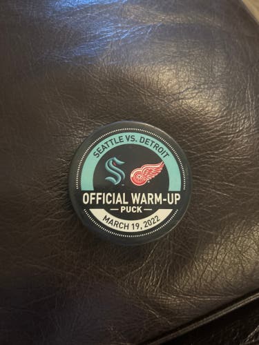 NHL warm up puck inaugural season Seattle kraken vs Detroit redwings