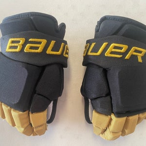 Used Black and Gold Bauer 2x Pro Gloves 14" Vegas Knights Whitecloud