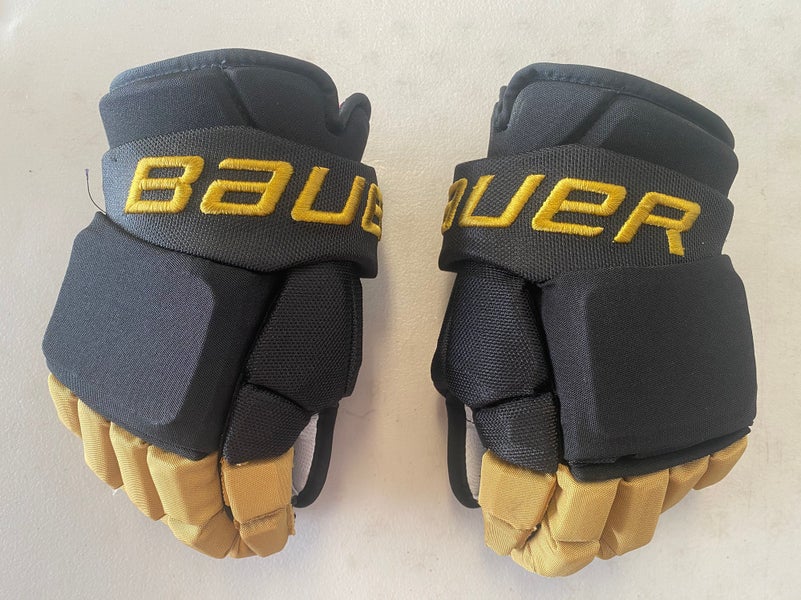 Used Black and Gold Bauer 2x Pro Gloves 14" Vegas Knights Whitecloud
