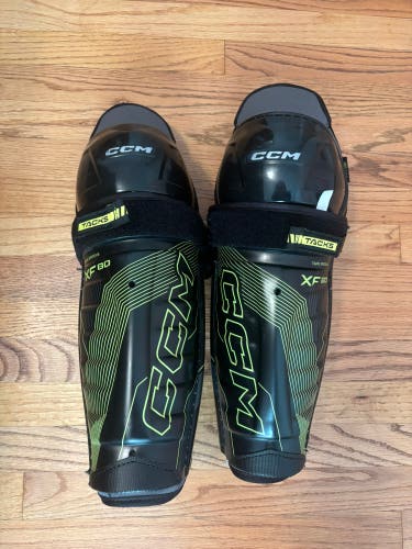 CCM Tacks XF 80 Hockey Shin Guards Knee Pads Size 12” Junior Excellent Condition