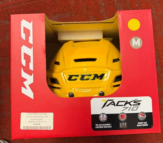 *BRAND NEW PRO SHOP SALE* Medium CCM Tacks 710 Helmet YELLOW