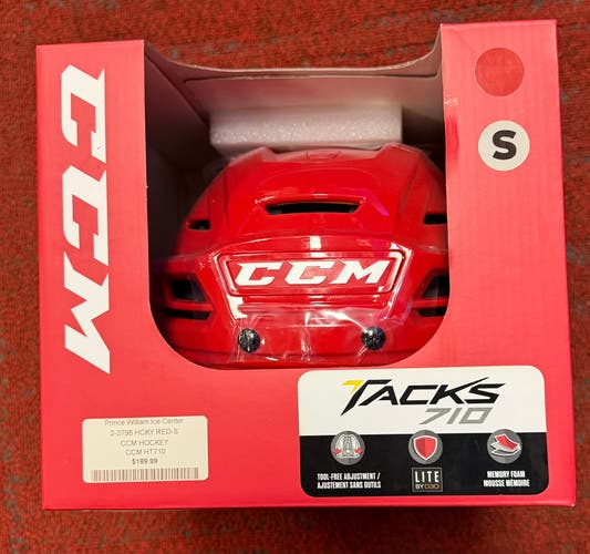 *BRAND NEW PRO SHOP SALE* Small CCM Tacks 710 Helmet RED